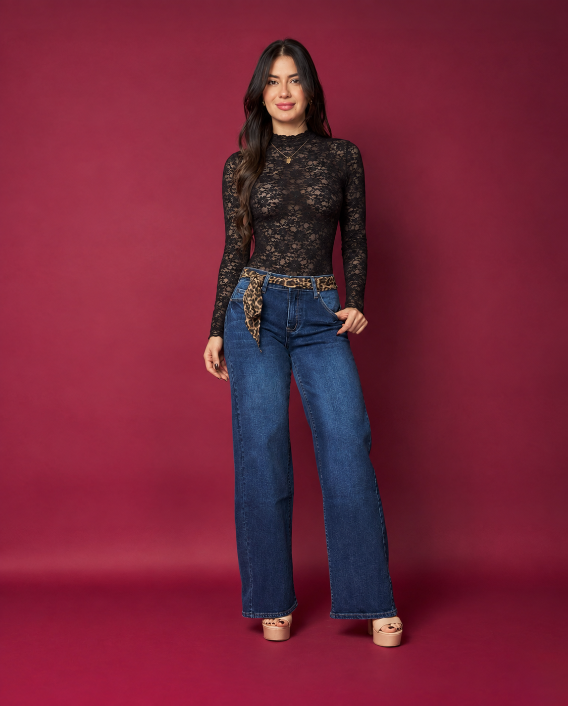 JEANS WIDE LEG + CINTURON DESMONTABLE